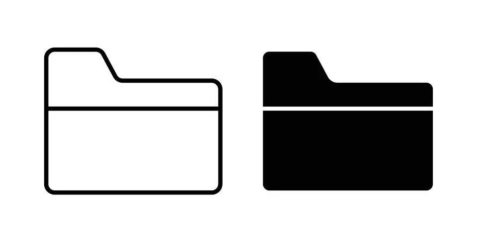 Folder icon black vector isolated on white Stock Illustration