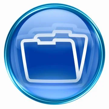 Folder icon blue, isolated on white background Иллюстрация