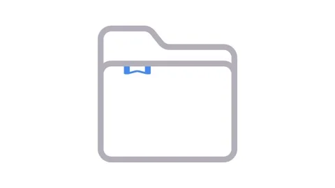 A folder icon with a blue line, representing a digital storage solution for.. Stock Footage 334834214