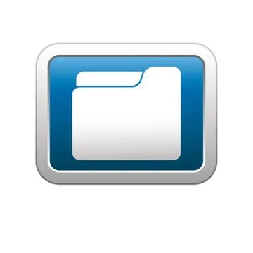Folder icon on blue with silver rectangle Stock Illustration