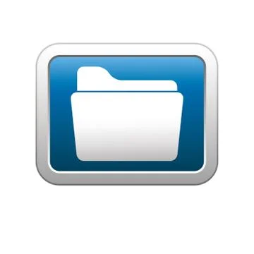 Folder icon on blue with silver rectangle Illustrazione stock
