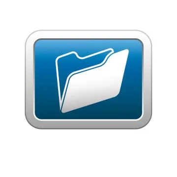 Folder icon on blue with silver rectangle Illustrazione stock