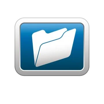 Folder icon on blue with silver rectangle Stock Illustration