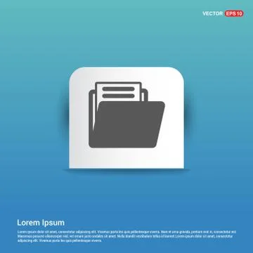 Folder icon - Blue Sticker button Illustrazione stock