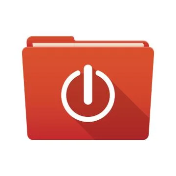 Folder icon with an off button Stock Illustration