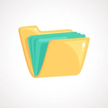 Folder Icon in Cartoon Game Style Stock Illustration