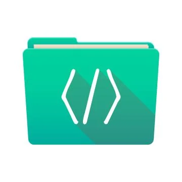 Folder icon with a code sign Stock Illustration
