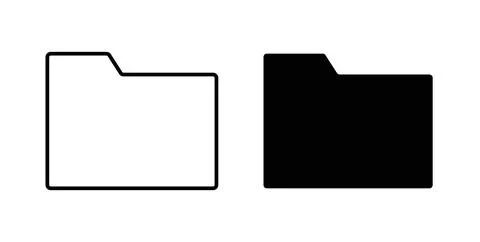 Folder icon collection in black, Line icons, flat symbols Stockillustratie