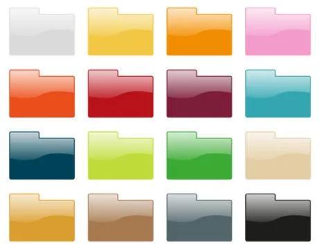 Folder icon collection Stock Illustration