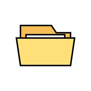 Folder icon containing document. Vector. Stock Illustration
