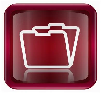 Folder icon dark red, isolated on white background Stock Illustration