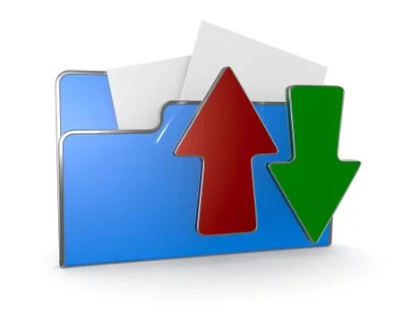 Folder icon, data transfer Illustrazione stock