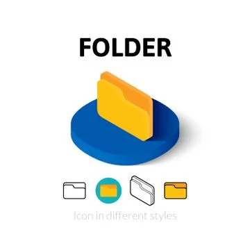 Folder icon in different style Stock Illustration