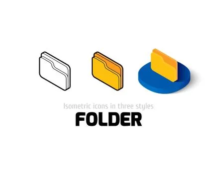 Folder icon in different style Stock Illustration