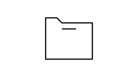 Folder icon displayed on a black background, symbolizing file storage o.. Stock Footage 333550466