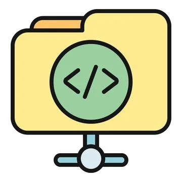 Folder icon displaying code programming development concept Stock-Illustration