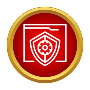 Folder icon displaying cyber data protection and settings Stockillustratie