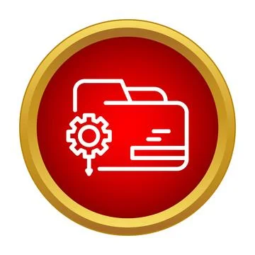Folder icon displaying data processing and settings Stockillustratie