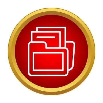 Folder icon displaying document storage and organization Stock Illustration