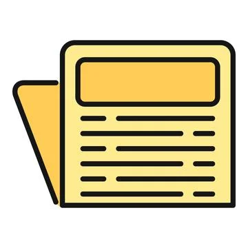 Folder icon displaying news article information vector Stock Illustration