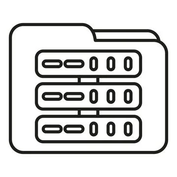 Folder icon displaying server data storage concept Illustrazione stock