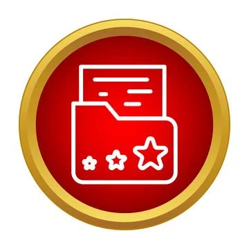 Folder icon displaying star rating and document Stock Illustration