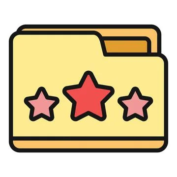 Folder icon displaying three rating stars concept Stock Illustration
