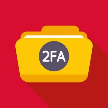 Folder icon displaying two factor authentication security concept Stock Illustration