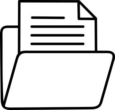 Folder icon with document inside Stock Illustration