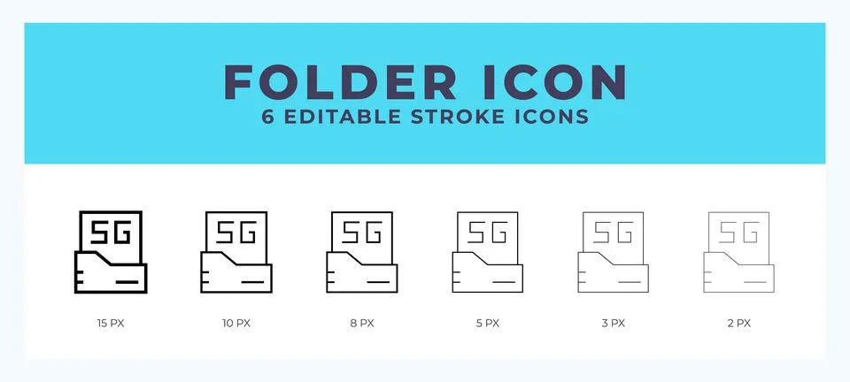 Folder icon with editable stroke. Outline icon vector illustration. Stock Illustration