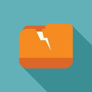 Folder icon is experiencing a failure with a crack appearing Illustrazione stock