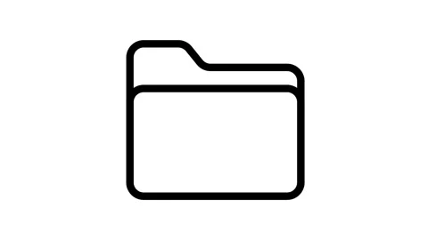 Folder icon featuring a person inside, symbolizing organization or personal.. Stock Footage 334834379