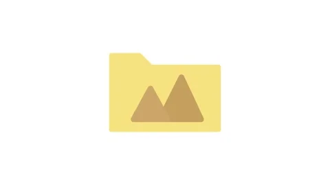 Folder icon featuring two overlapping triangles on its surface, symbolizing.. Video stock 332986399