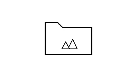 Folder icon featuring two overlapping triangles on its surface, symbolizing.. Video stock 332988298