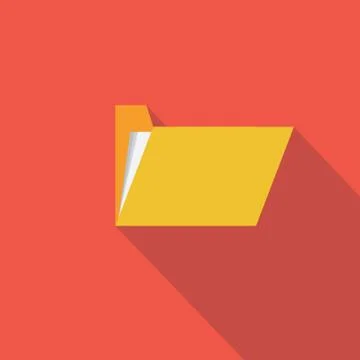Folder icon , Flat design style, vector illustration. long shadow icon. Stock Illustration