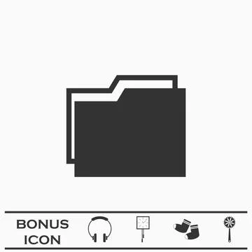 Folder icon flat. Stock Illustration