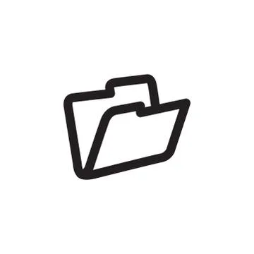 Folder Icon In Flat Style Vector For App, UI, Websites. Black Icon Vector Ill Stock Illustration
