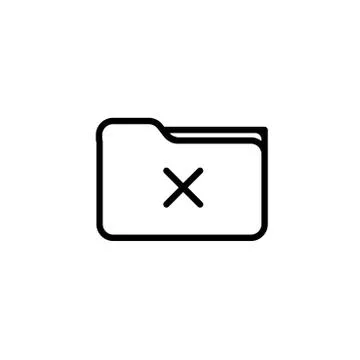 Folder icon. Folder remove icon. Stock Illustration