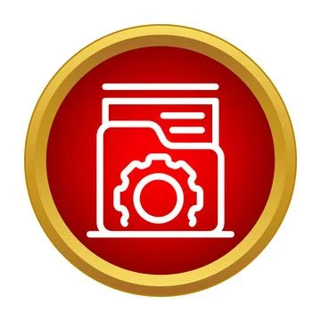 Folder icon with gear for data management イラスト素材