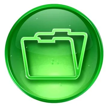 Folder icon green, isolated on white background Illustrazione stock