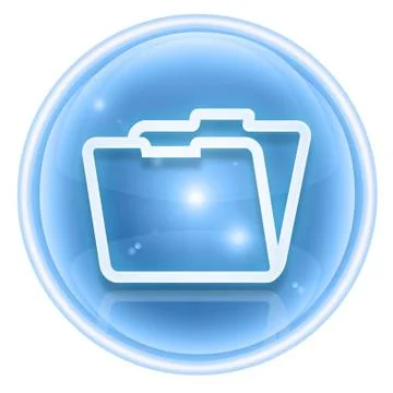 Folder icon ice, isolated on white background Illustrazione stock