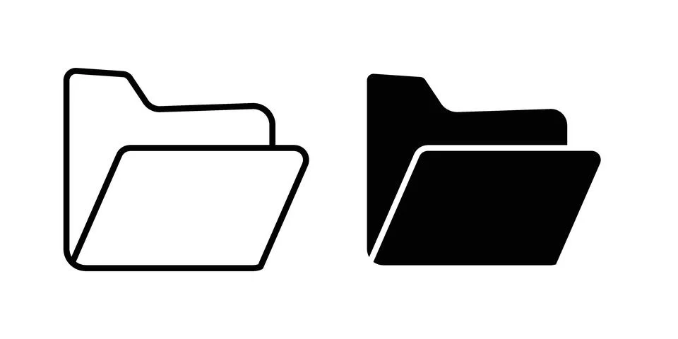 Folder icon Illustration set. Vector Eps10 for apps Illustrazione stock