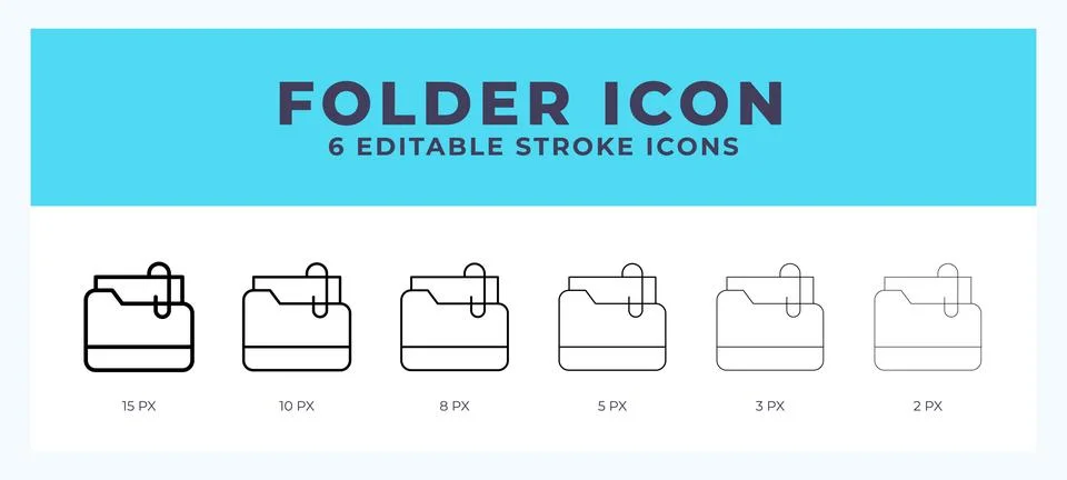 Folder icon illustration vector with editable stroke. Stock Illustration