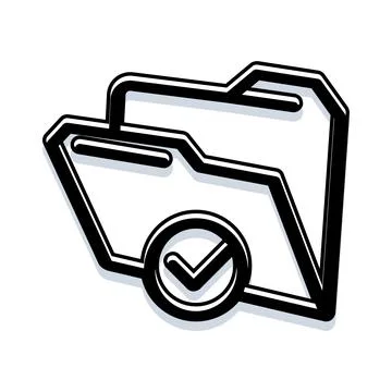 Folder icon indicating document approval and data organization 스톡 일러스트
