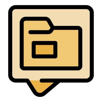 Folder icon inside speech bubble representing data sharing 库存插图