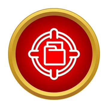 Folder icon inside target symbol finding data Stockillustratie