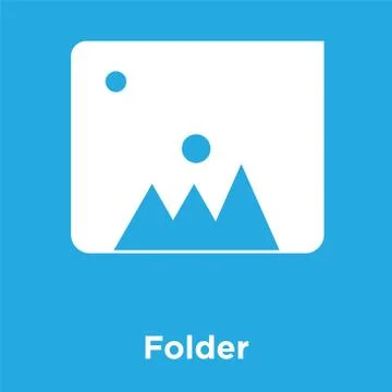 Folder icon isolated on blue background Stock Illustration