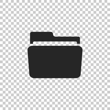 Folder icon isolated on transparent background. Flat design. Vector Illustration Stock Illustration
