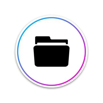 Folder icon isolated on white background. Circle white button. Vector イラスト素材