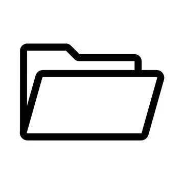 Folder icon linear logo mark in black and white Illustrazione stock